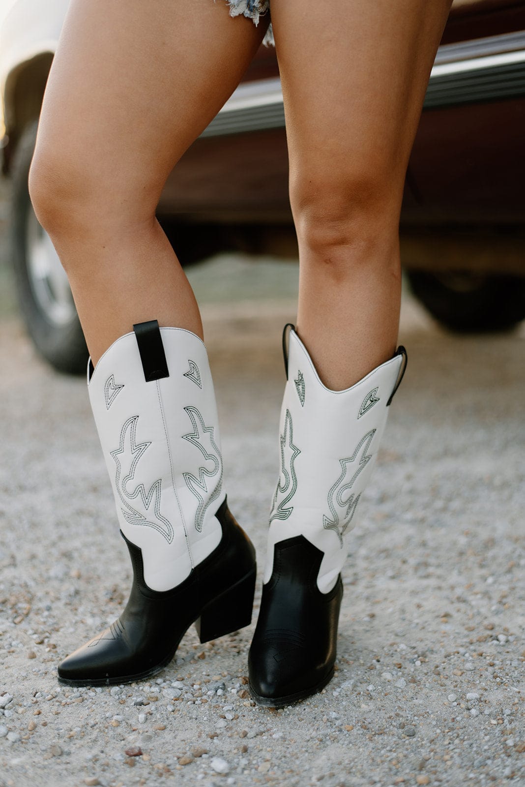 Black & White Western Cowgirl Boots