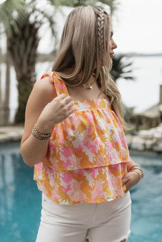 Orange Sadie Spring Blooms Top