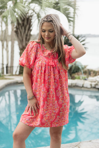 Coral Penny Busy Bee Dress