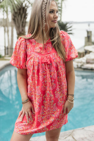 Coral Penny Busy Bee Dress