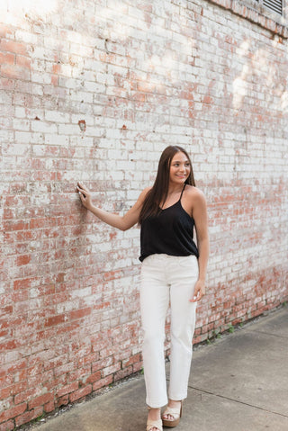 Black V-Neck Flowy Sleevless Cami