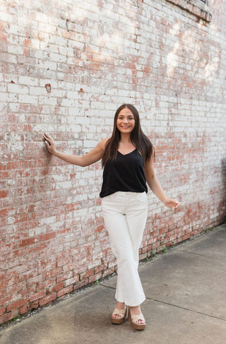Black V-Neck Flowy Sleevless Cami