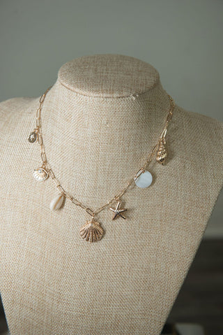 Gold Seashell Charm Necklace