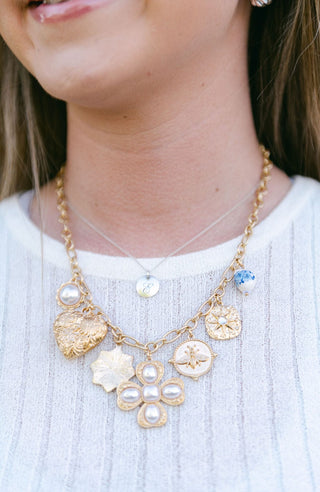 Gold Hearts Chunky Charm Necklace