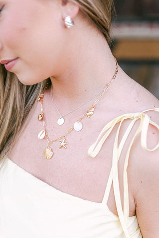 Gold Seashell Charm Necklace