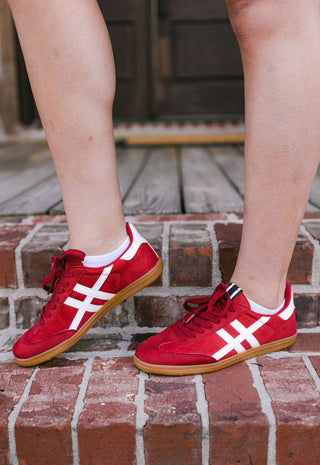 Red Dakkah Lace Up Sneakers