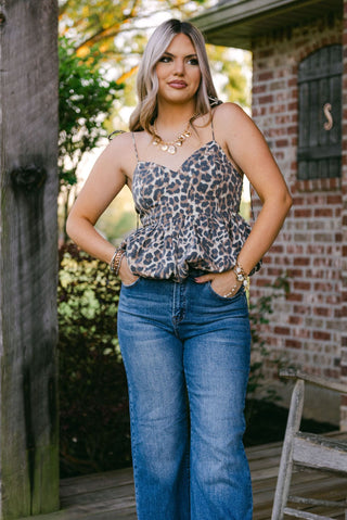 Cheetah Balloon Hem Top