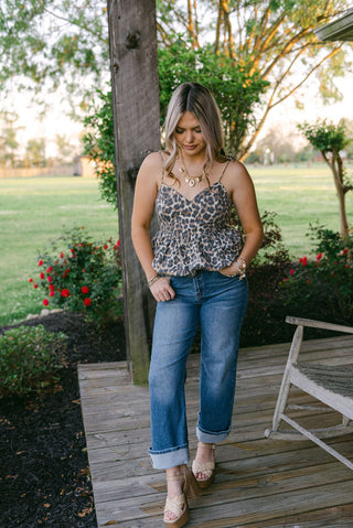 Cheetah Balloon Hem Top