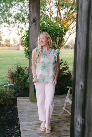 Strawberry Pink Wide Leg Jeans