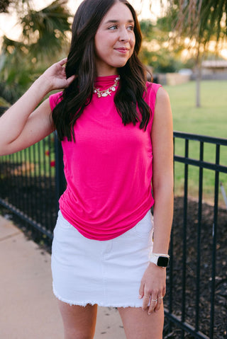White Frayed Hem Mini Skirt