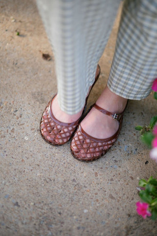 Brown Buckle Strap Jelly Flats | Select Trends Boutique