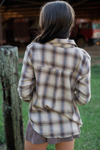 Brown Button Up Flannel | Select Trends Boutique