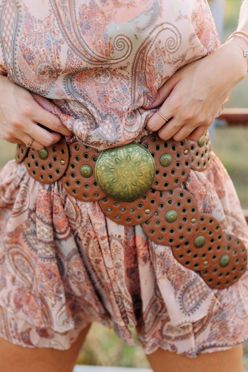 Brown Concho Statement Belt