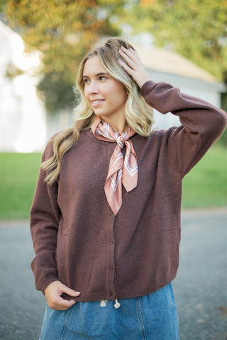 Brown Cozy Button Up Sweater - Select Trends Boutique
