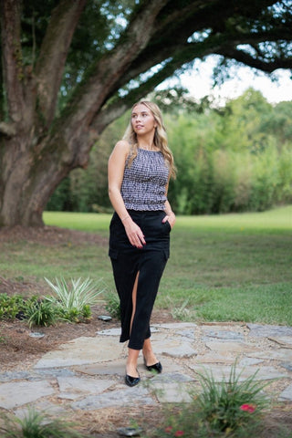 Brown Gingham Smocked Top | Select Trends Boutique