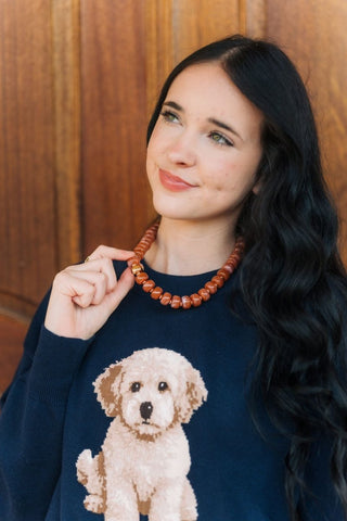 Brown & Gold Chunky Beaded Necklace | Select Trends Boutique