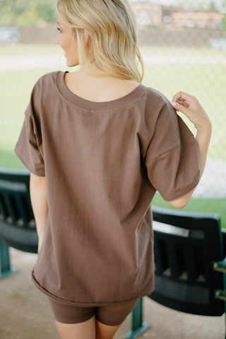 Brown Lounge Set Tee - Select Trends Boutique
