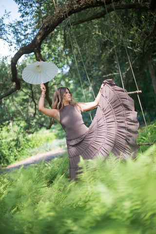 Brown Smocked Tiered Maxi Dress | Select Trends Boutique