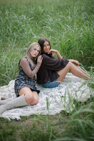 Brown Tie Front Long Sleeve Blouse - Select Trends Boutique