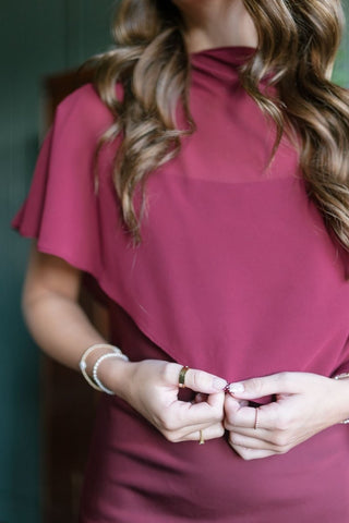 Burgundy Cape Satin Slip Dress | Select Trends Boutique