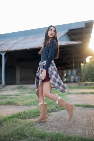 Burgundy Plaid Button Up Flannel | Select Trends Boutique