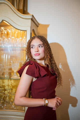 Burgundy Ruffle Detail Mini Dress - Select Trends Boutique