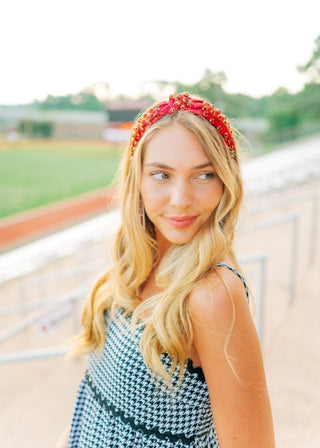Burgundy Satin Jewel Headband | Select Trends Boutique