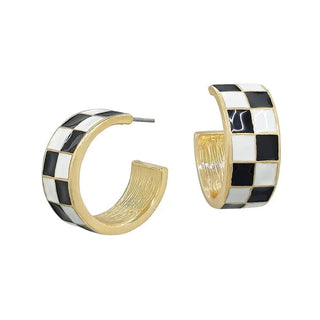 Black & White Checkered Hoops