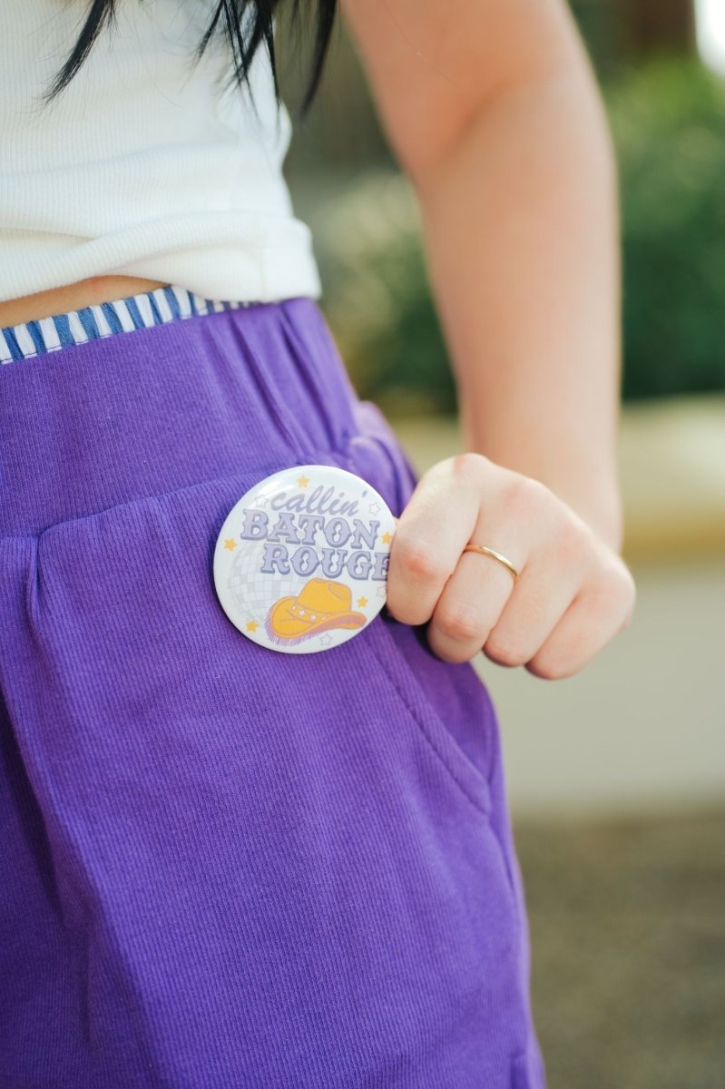 Callin' Baton Rouge Cowgirl Gameday Button