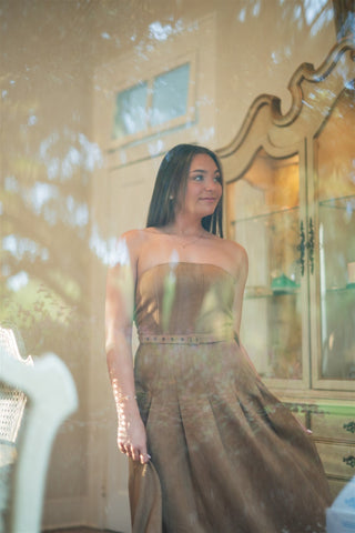 Camel Suede Belted Midi Dress - Select Trends Boutique