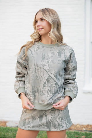 Camo Crewneck Sweatshirt - Select Trends Boutique