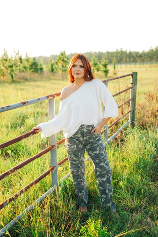 Camo High Waisted Straight Leg Jeans | Select Trends Boutique