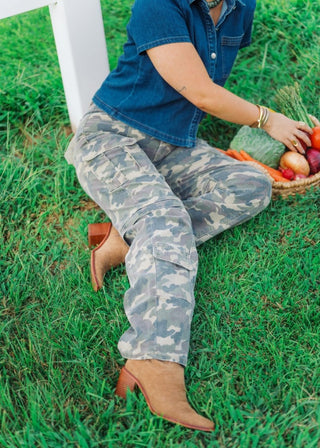 Camo High Waisted Straight Leg Jeans | Select Trends Boutique