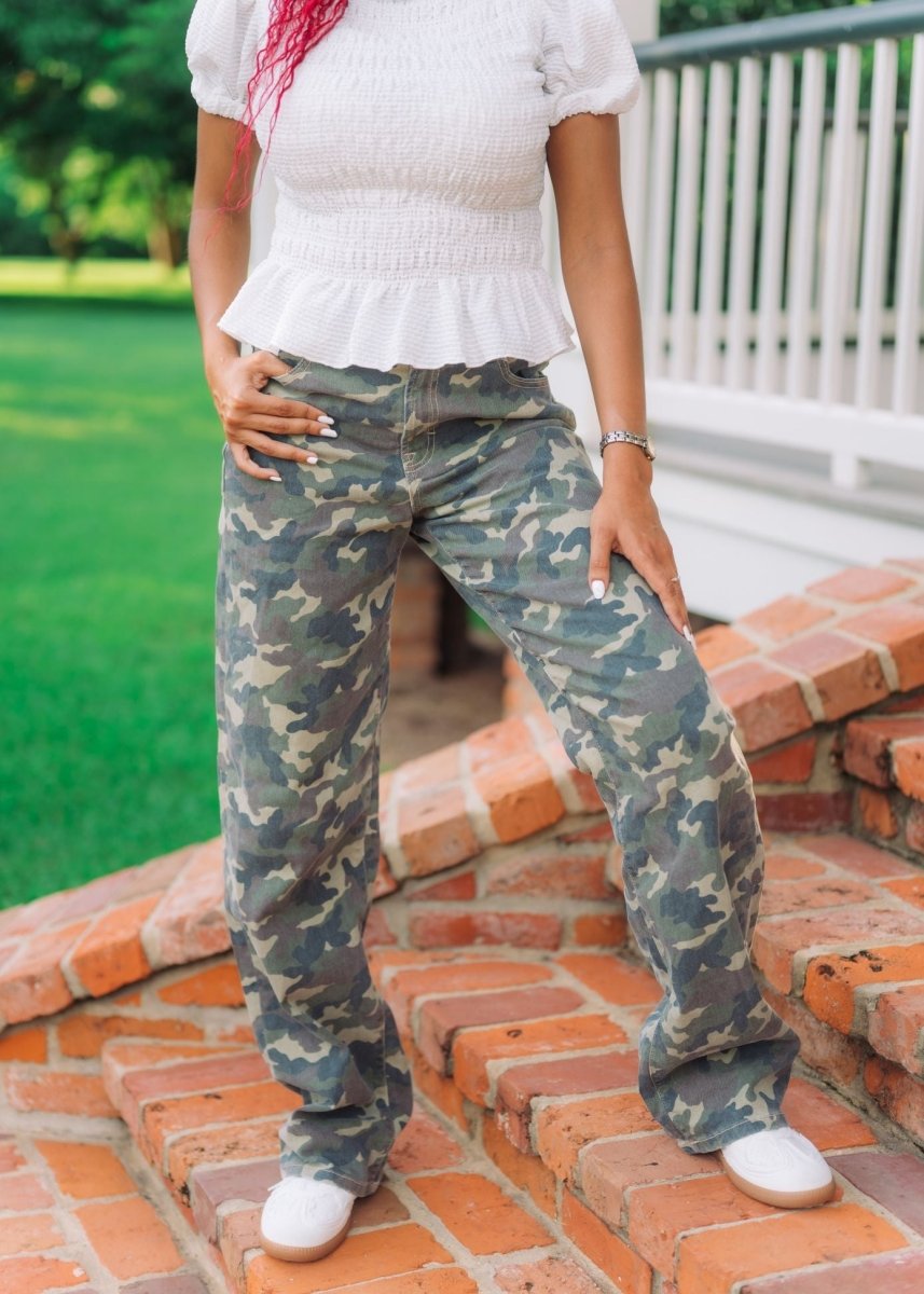 Camo Slung Baggy Jeans