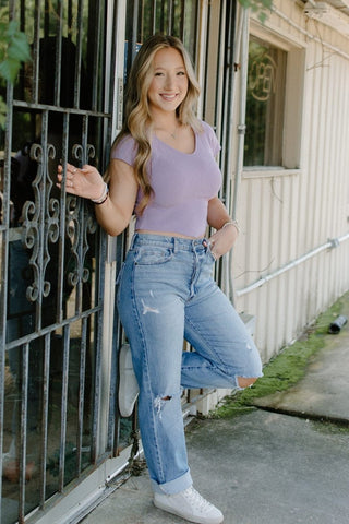 Cello Light Wash Super High Rise Dad Jean - Select Trends Boutique