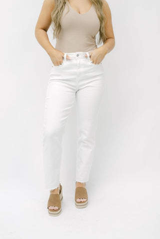 Cello White High Rise Straight Jeans - Select Trends Boutique