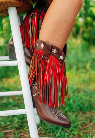 Chocolate Brown Fringe Cowgirl Boots | Select Trends Boutique