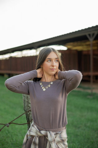 Chocolate Brown Lightweight Sweater | Select Trends Boutique