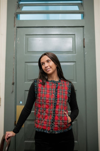 Christmas Plaid Quilted Vest | Select Trends Boutique