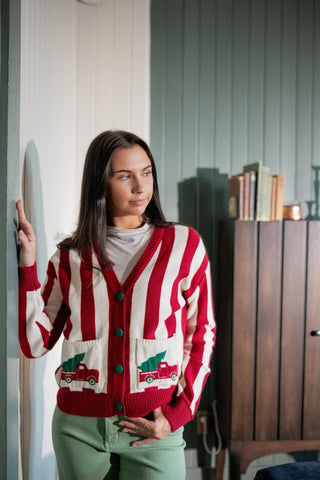 Christmas Striped Cardigan