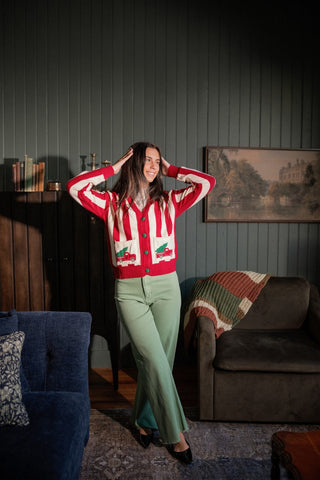 Christmas Striped Cardigan