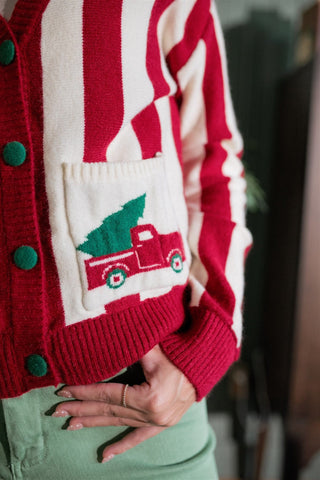 Christmas Striped Cardigan