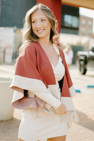 Cinnamon Oversized Poncho | Select Trends Boutique