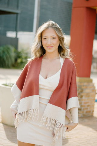 Cinnamon Oversized Poncho