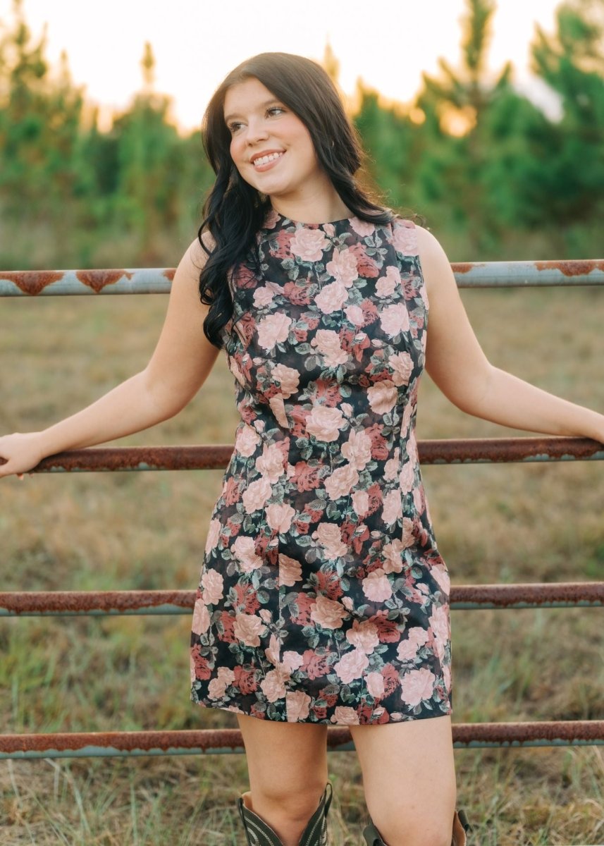 Clementine Mauve Floral Mini Dress