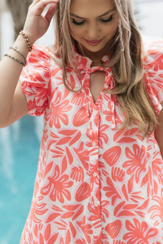 Coral Abby Spring It On Dress | Select Trends Boutique