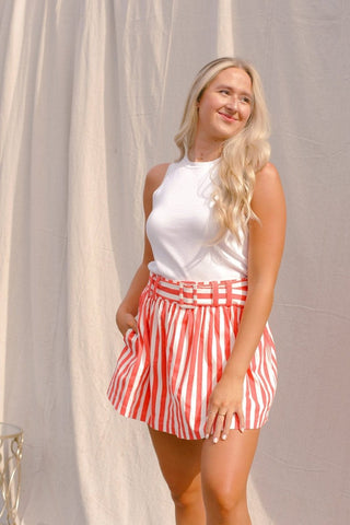 Coral Garden Party Set Skort | Select Trends Boutique