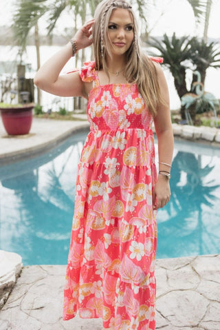 Coral Salem Kiwi Bloom Dress | Select Trends Boutique