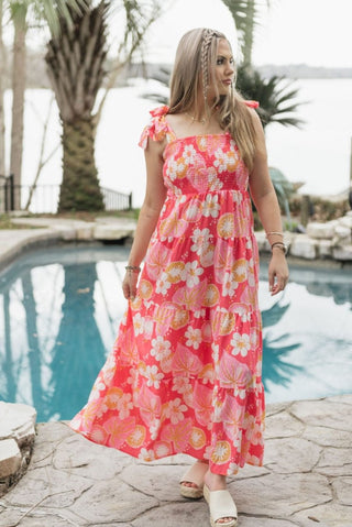 Coral Salem Kiwi Bloom Dress | Select Trends Boutique
