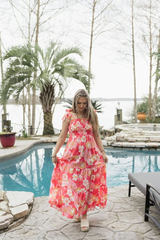 Coral Salem Kiwi Bloom Dress | Select Trends Boutique